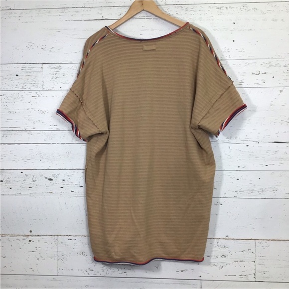 Free People Tan and Red Short Sleeve Tee - Picture 3 of 11